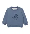Trotters Cotton Dinosaur Sweatshirt In Blue