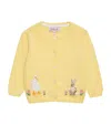 Trotters Cotton Duck And Bunny Cardigan In Yellow