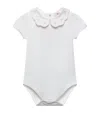 Trotters Cotton Embroidered Ava Bodysuit In Pink