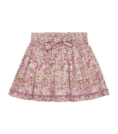 Trotters Kids' Cotton Floral Bow Skirt In Animal Print