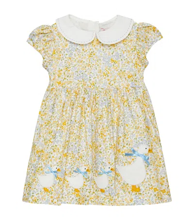 Trotters Kids' Cotton Floral Duck Dress In Yellow
