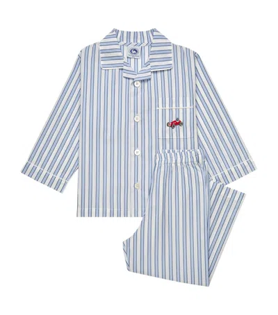 Trotters Kids' Cotton Henry Car Pyjama Set In Blue