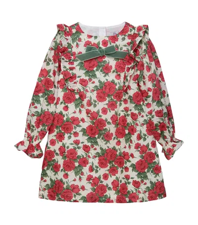 Trotters Kids' Cotton Liberty Carline Rose Print Dress In Red