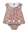 Trotters Cotton Liberty Print Dress And Bloomers Set In Multi