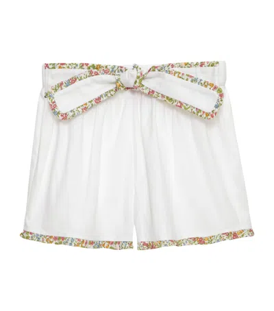 Trotters Kids' Cotton Liberty Print Lilibet Shorts In White