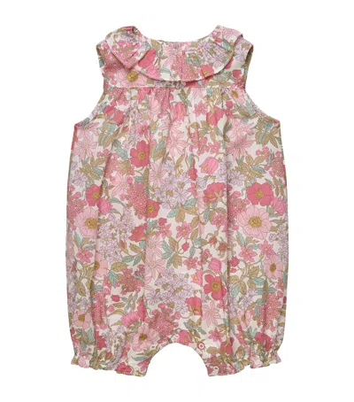 Trotters Kids'  Cotton Liberty Print Playsuit In Pink