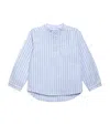 Trotters Oscar Striped Cotton And Linen-blend Shirt 2-11 Years In Blue