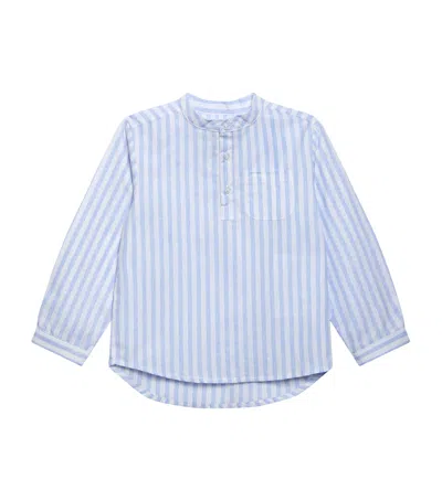 TROTTERS COTTON-LINEN STRIPED OSCAR SHIRT