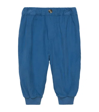 Trotters Kids' Cotton Orly Trousers In Blue