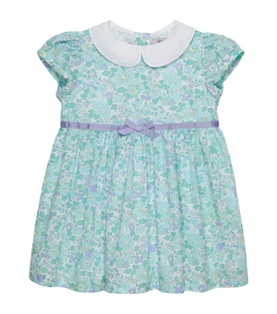 Trotters Kids'  Cotton Peppermint Betsy Dress In Blue