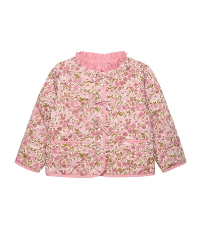 Trotters Kids' Cotton Quilted Jacket In Pink