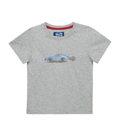 Trotters Kids' Cotton Sebastian T-shirt In Grey
