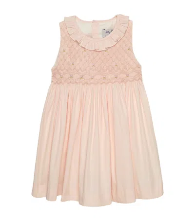 Trotters Kids'  Cotton Sleeveless Willow Rose Dress In Brown