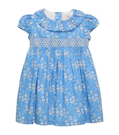 Trotters Kids' Cotton Smocked Party Dress In Blue