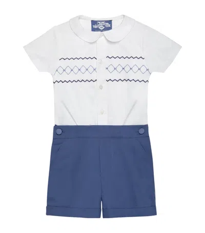TROTTERS COTTON SMOCKED RUPERT SET