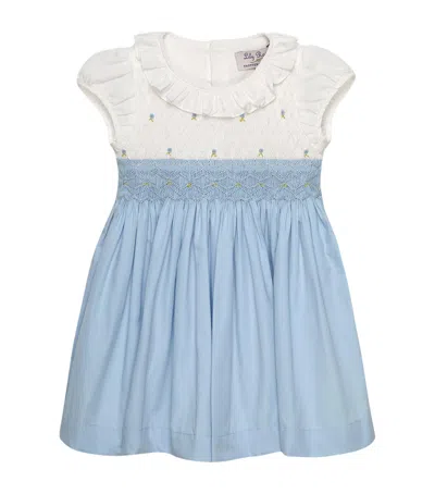 Trotters Kids'  Cotton Willow Rose Dress In Blue