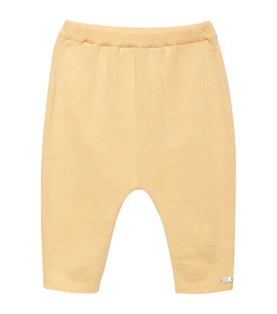 Trotters Babies' Cotton-wool Duckling Leggings In Yellow