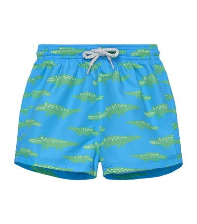 Trotters Kids'  Crocodile Swim Shorts In Multi