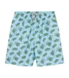 Trotters Daddy & Me Turtle Swim Shorts In Blue