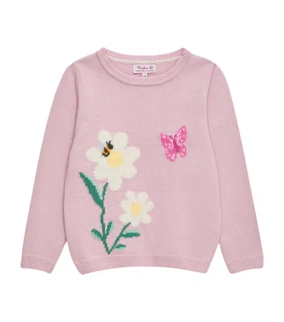 Trotters Kids' Daisy And Bee Sweater In Pink