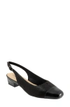 Trotters Dea Woven Slingback Pump In Black Mini Dot