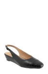 Trotters Dea Slingback Cap Toe Wedge Pump In Black