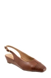 Trotters Dea Slingback Cap Toe Wedge Pump In Brown