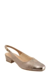 Trotters 'dea' Slingback In Champagne Snake
