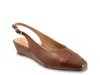 Trotters Dea Slingback Cap Toe Wedge Pump In Brown