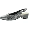 Trotters Dea Womens Toe Cap Block Heel Slingback Heels In Silver
