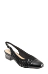 Trotters Dea Woven Slingback Pump In Black