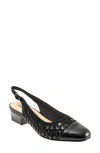 Trotters Dea Woven Slingback Pump In Black
