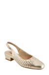 Trotters Dea Woven Slingback Pump In Champagne