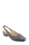 Trotters Dea Woven Slingback Pump In Mid Grey