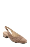 Trotters Dea Woven Slingback Pump In Taupe Suede