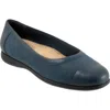Trotters Delmara Cap Toe Slip-on In Navy Nubuck