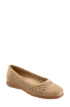 Trotters Delmara Cap Toe Slip-on Shoe In Beige Nubuck