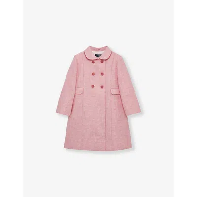 Trotters Babies' Double-breasted Collared Wool Coat 2-11 Y In Pink
