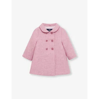 Trotters Babies' Double-breasted Peter Pan-collar Wool Coat 6-24 Months Pink