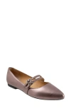 Trotters Emerald Pointed Toe Mary Jane Flat In Rose Pewter