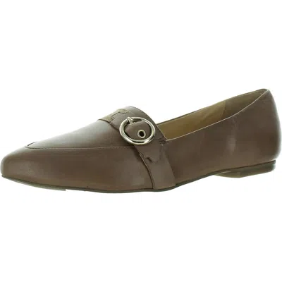 Trotters Emmet Womens Leather Pointed Toe Ballet Flats In White