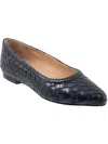 Trotters Womens Buckle Leather Flat Shoes In Grey