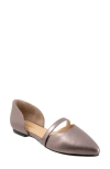 Trotters Emory D'orsay Pointed Toe Flat In Pewter