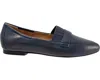 Trotters Emotion Flat Women Us 6.5 Navy Leather Pointed Toe Loafer Shoes Khd2591 (blue,6.5)