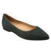 Trotters Estee Ballet Flats Women's Green Suede Slip On Pointed Toe Jobb196 In Green
