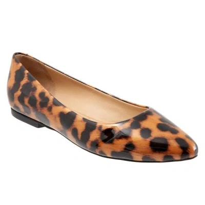 Trotters Estee Ballet Flats Women's Tortoise Brown Patent Pointed Toe Jobb197