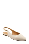 Trotters Evelyn Pointed Toe Slingback Flat In Ivory