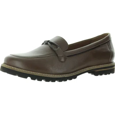 Trotters Fiora Womens Leather Laceless Loafers In Beige