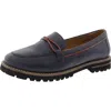 Trotters Fiora Womens Leather Laceless Loafers In Navy