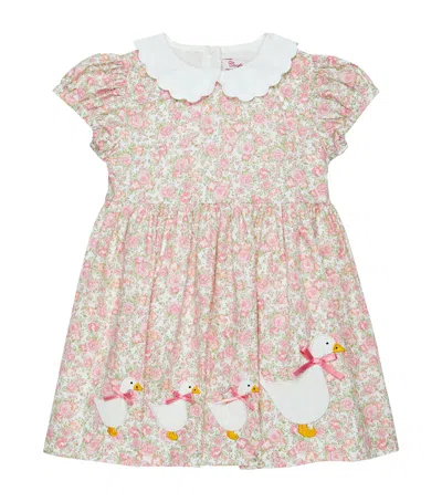 Trotters Kids' Floral Duck Dress In Pink